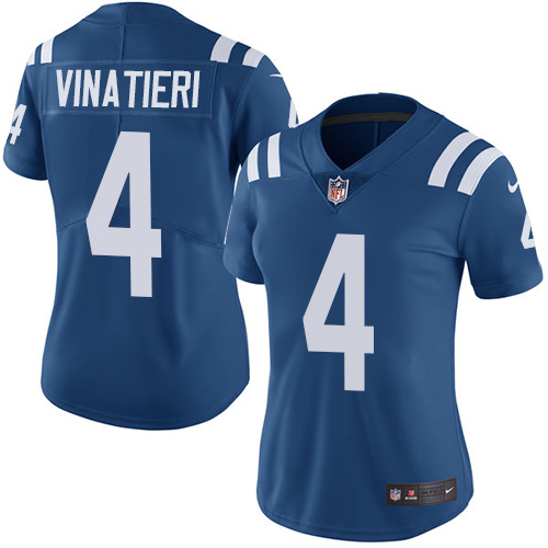 Indianapolis Colts #4 Limited Adam Vinatieri Royal Blue Nike NFL Home Women Vapor Untouchable jerseys->youth nfl jersey->Youth Jersey